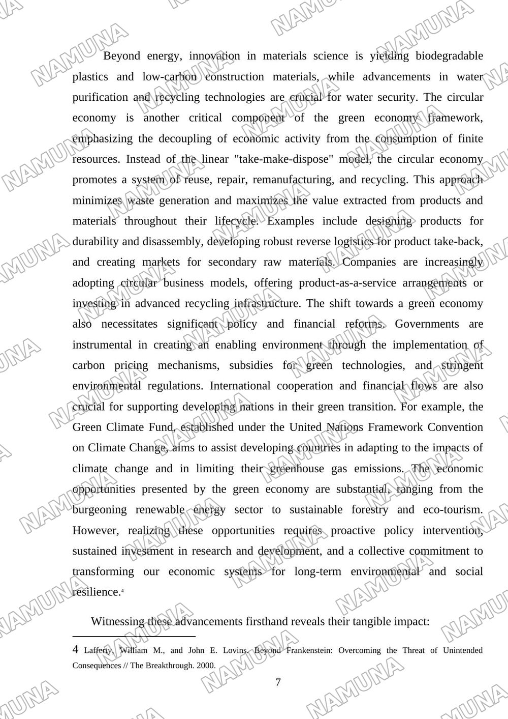 The green economy — mustaqil ish, 7-varaq