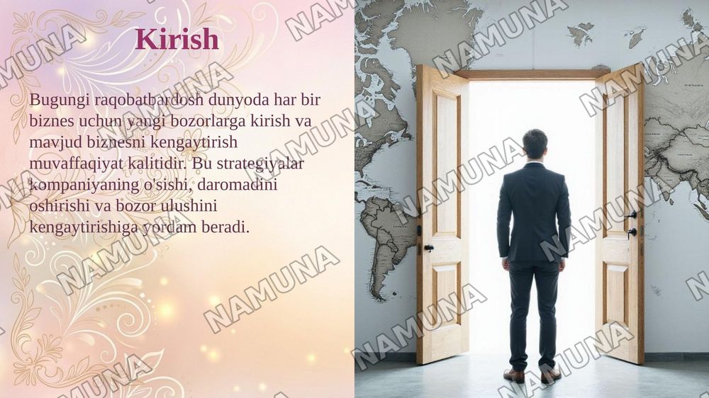 Yangi bozorlarga kirish va biznesni kengaytirish strategiyalari. — taqdimot, 3-slayd