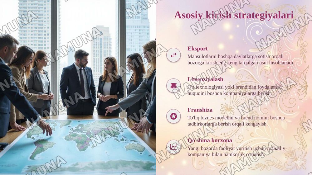 Yangi bozorlarga kirish va biznesni kengaytirish strategiyalari. — taqdimot, 6-slayd