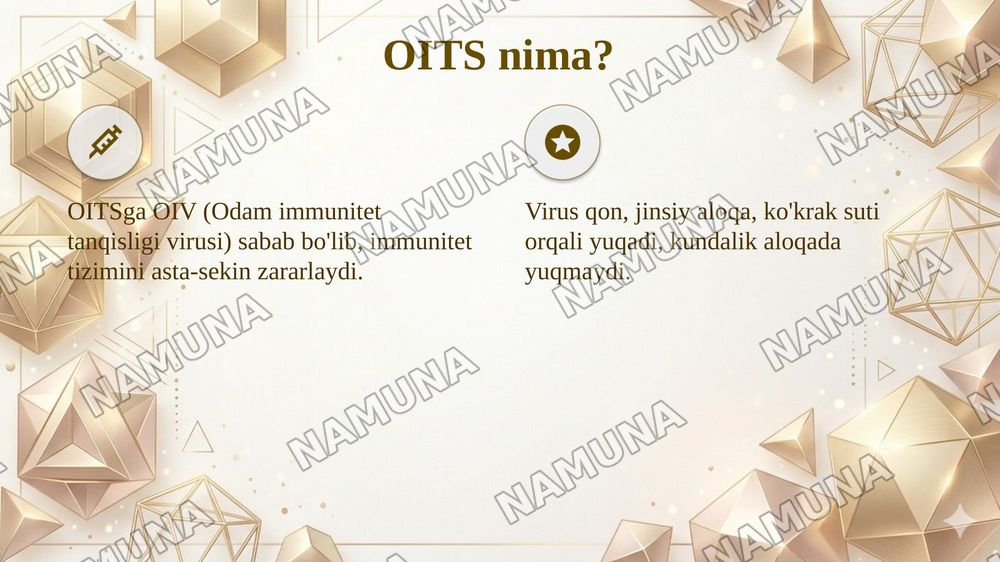 OITS profilaktikasi va epidemiyaga qarshi chora tadbirlar — taqdimot, 4-slayd