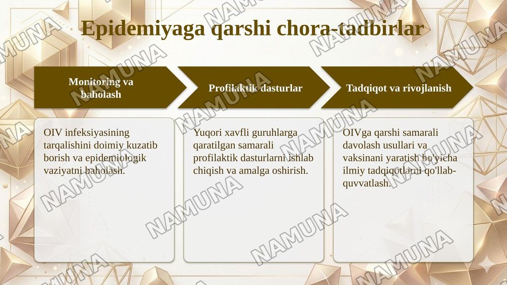 OITS profilaktikasi va epidemiyaga qarshi chora tadbirlar — taqdimot, 7-slayd
