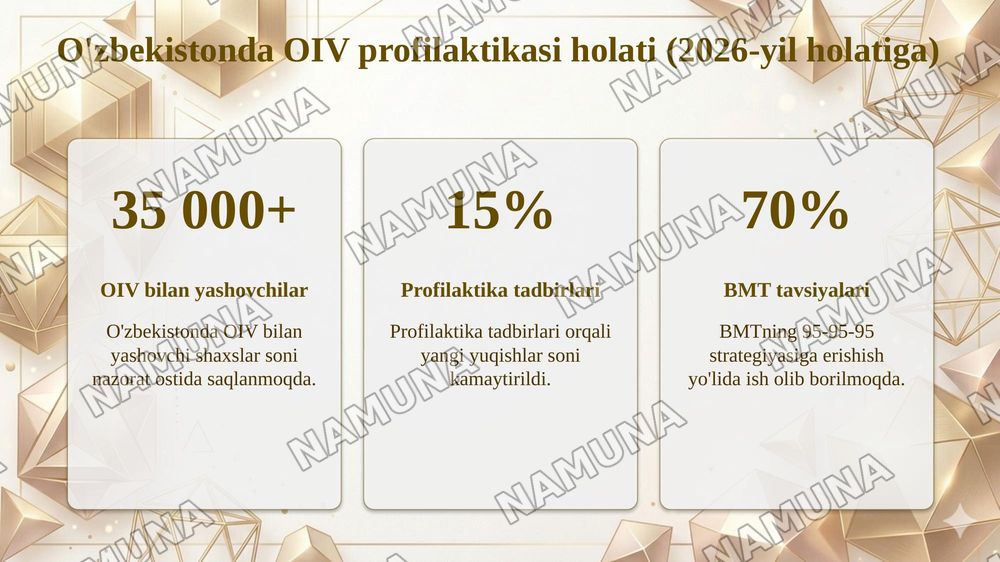 OITS profilaktikasi va epidemiyaga qarshi chora tadbirlar — taqdimot, 8-slayd