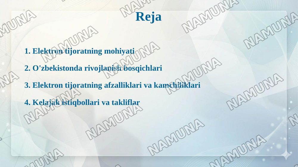 O‘zbekiston Respublikasida Elektron Tijoratning rivojlanish holati — taqdimot, 2-slayd