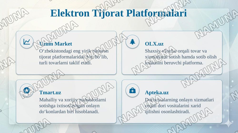 O‘zbekiston Respublikasida Elektron Tijoratning rivojlanish holati — taqdimot, 6-slayd