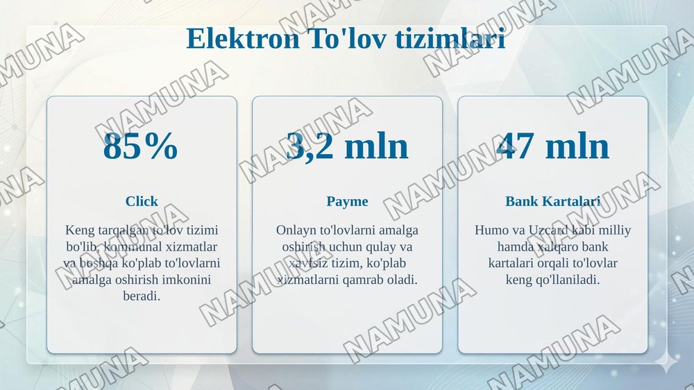 O‘zbekiston Respublikasida Elektron Tijoratning rivojlanish holati — taqdimot, 7-slayd
