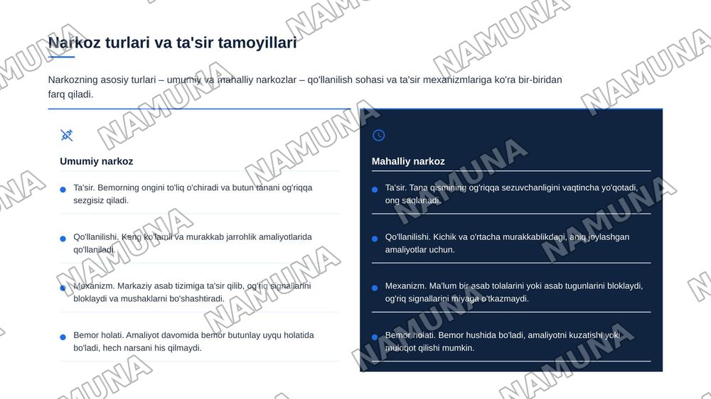 Og’riq tushunchasi. Og’riq sindromi. Narkoz tushunchasi. Bemorlarni narkozga
tayyorlash. — zamonaviy taqdimot, 8-slayd