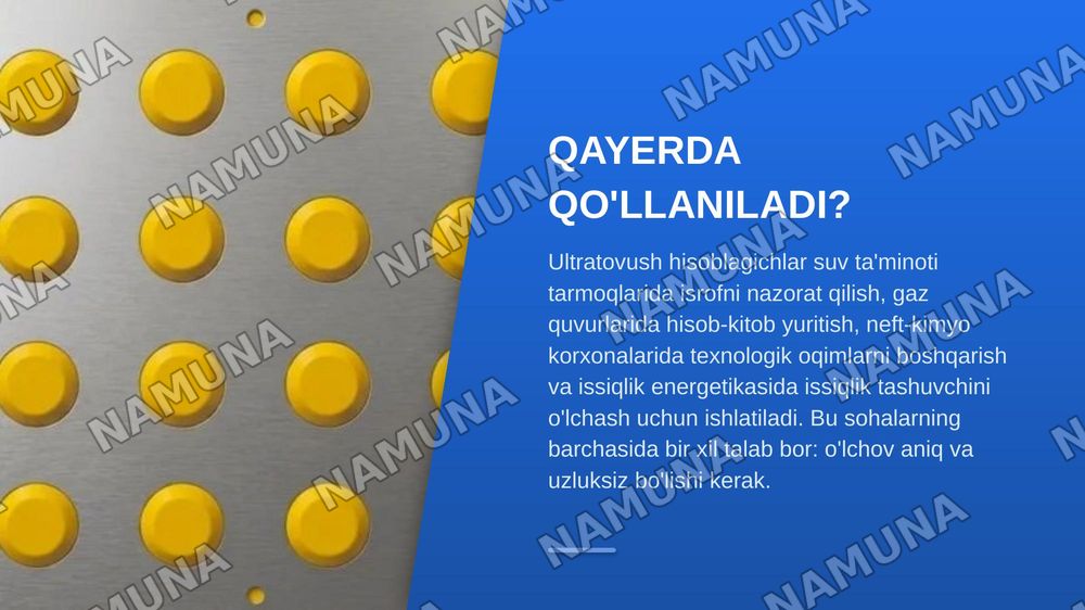 Ultratovush sarf oʻlchov jihozlari — zamonaviy taqdimot, 8-slayd