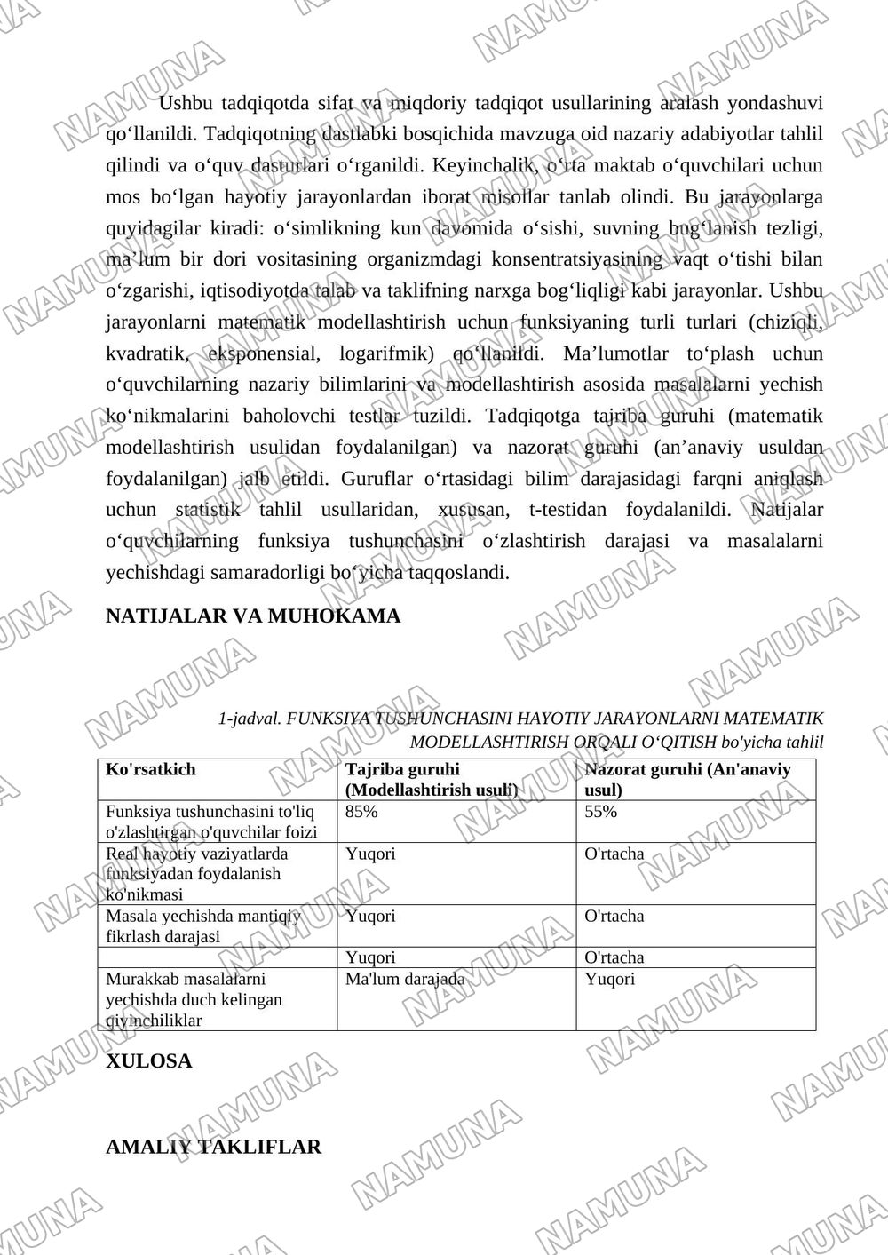 FUNKSIYA TUSHUNCHASINI HAYOTIY JARAYONLARNI MATEMATIK MODELLASHTIRISH ORQALI O‘QITISH — maqola, 2-varaq