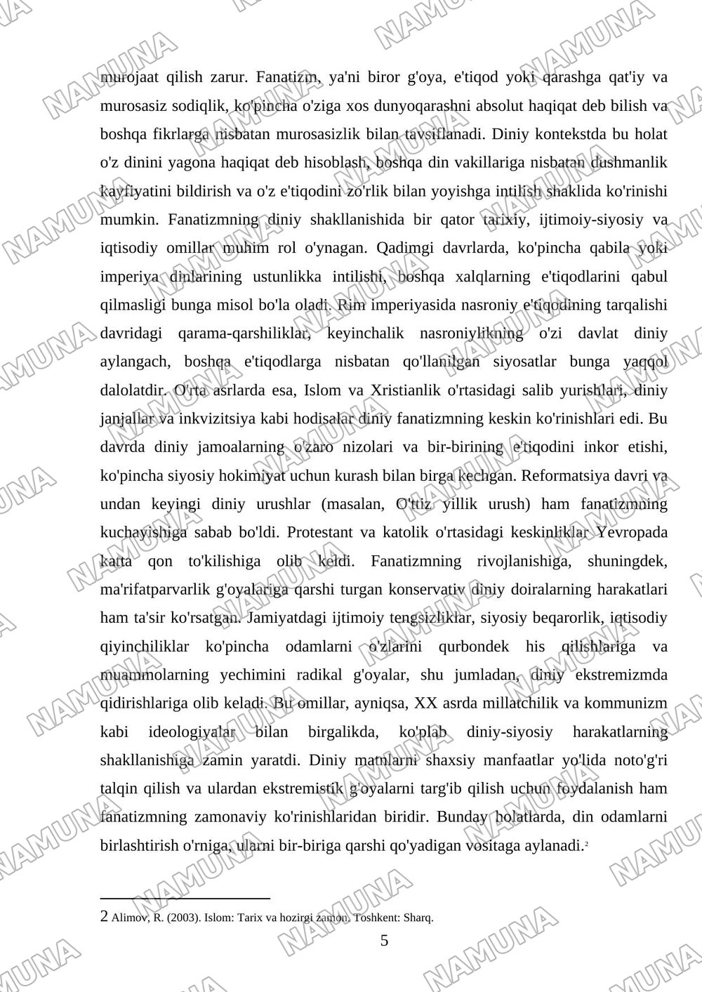 Diniy fanatizm, ekstremizm, fundamentalizm, terrorizmning tarixi — mustaqil ish, 5-varaq