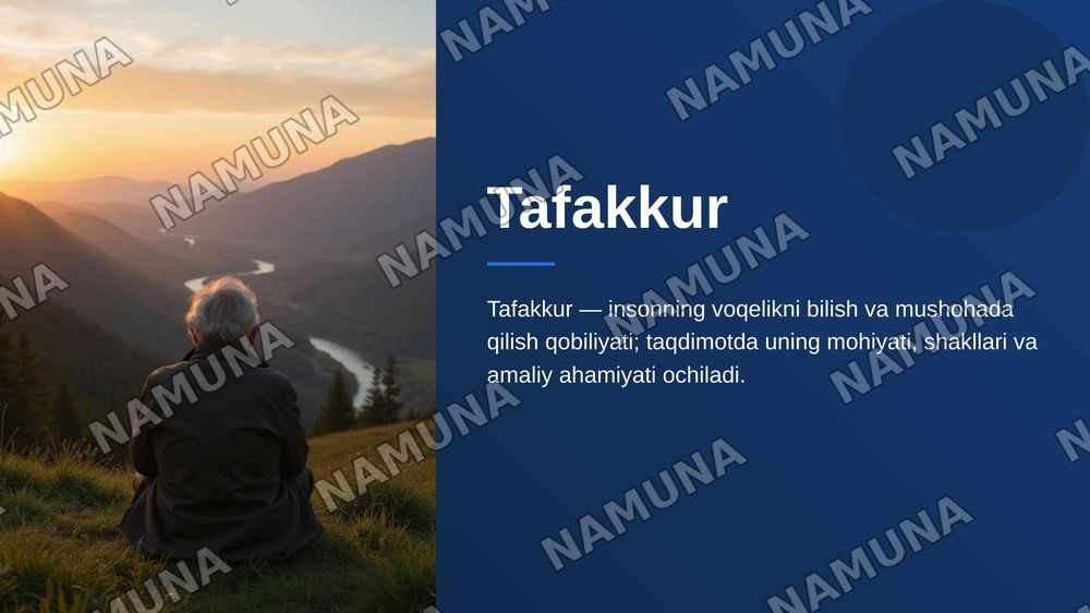 Tafakkur — zamonaviy taqdimot, 1-slayd