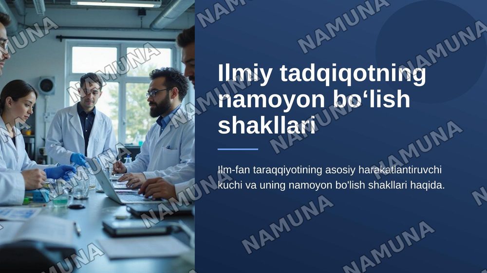 Ilmiy tadqiqotning namoyon boʻlish shakllari — zamonaviy taqdimot, 1-slayd