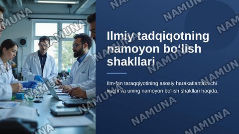 Ilmiy tadqiqotning namoyon boʻlish shakllari — zamonaviy taqdimot