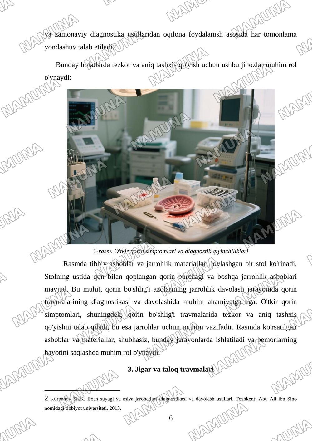 Qorin bõshligi azolari travmalari — mustaqil ish, 6-varaq