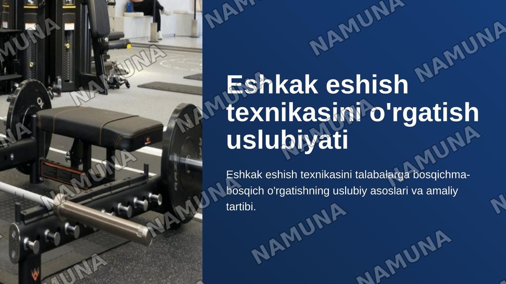 Eshkak eshish texnikasini orgatish uslubiyati — zamonaviy taqdimot, 1-slayd