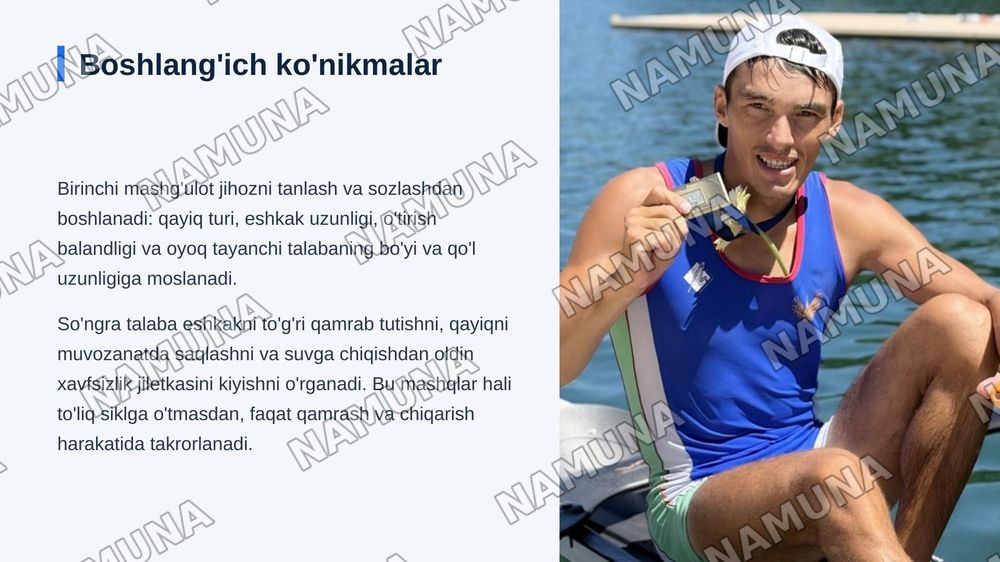 Eshkak eshish texnikasini orgatish uslubiyati — zamonaviy taqdimot, 6-slayd
