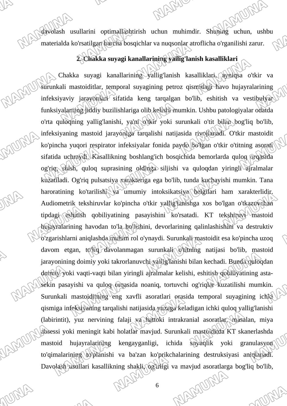 chakka suyaki kanallari — mustaqil ish, 6-varaq