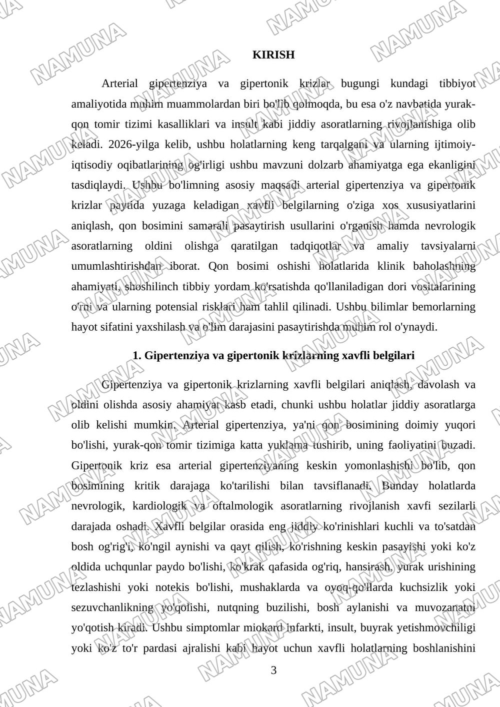 Arterial gipertenziya va gipertonik krizlarda xavfli belgilarni aniqlash,bosimni pasaytirish va nevrologik asoratlarni oldini olish Qon bosimi oshishi holatlarida klinik baholash,tez yordam dori vosi — mustaqil ish, 3-varaq