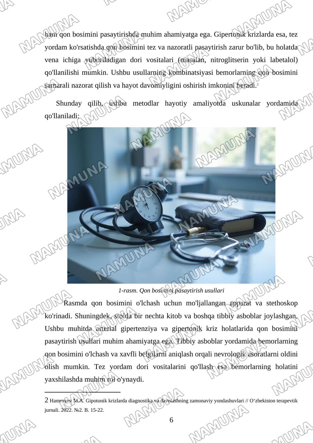 Arterial gipertenziya va gipertonik krizlarda xavfli belgilarni aniqlash,bosimni pasaytirish va nevrologik asoratlarni oldini olish Qon bosimi oshishi holatlarida klinik baholash,tez yordam dori vosi — mustaqil ish, 6-varaq