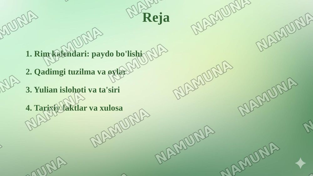 Rim kalendari — taqdimot, 2-slayd