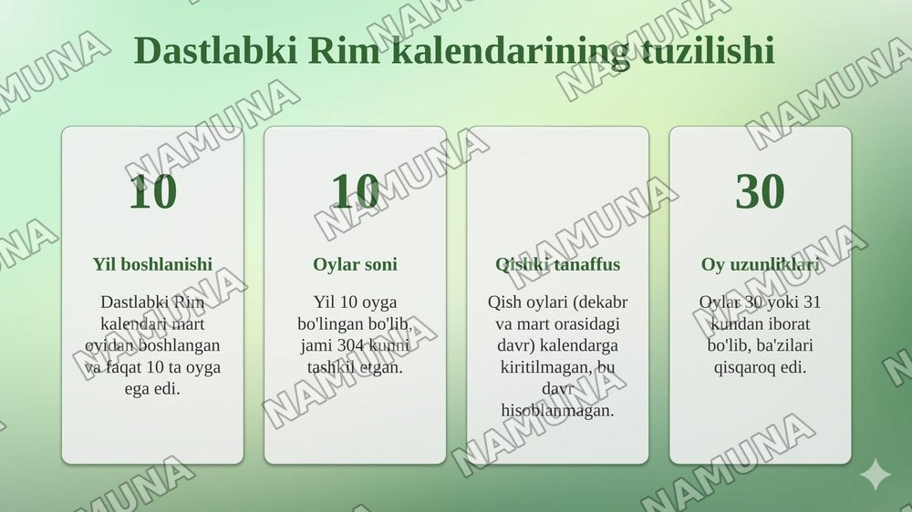 Rim kalendari — taqdimot, 5-slayd