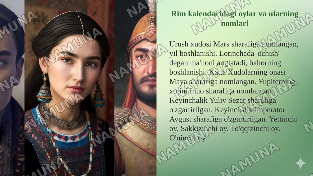 Rim kalendari — taqdimot, 6-slayd