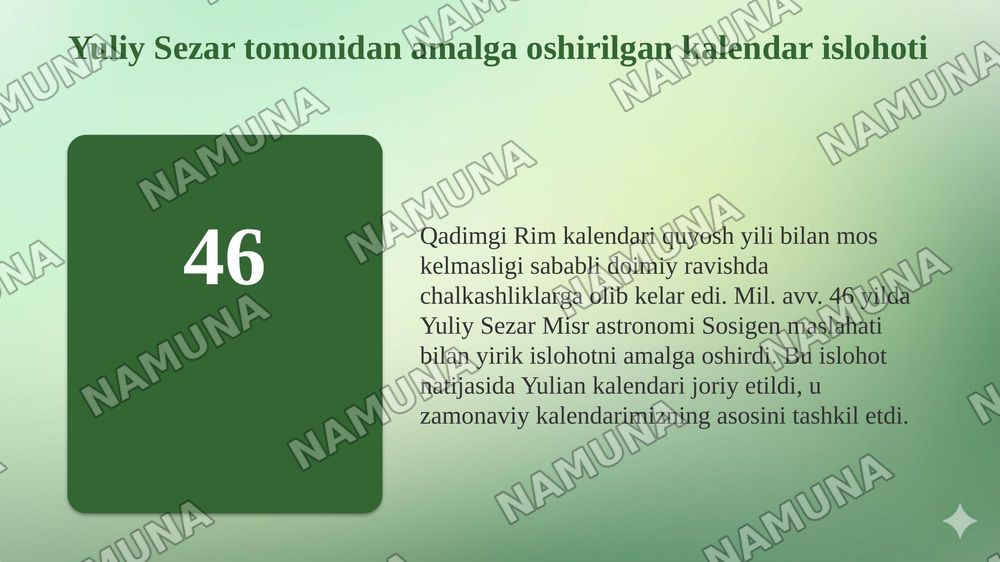 Rim kalendari — taqdimot, 7-slayd