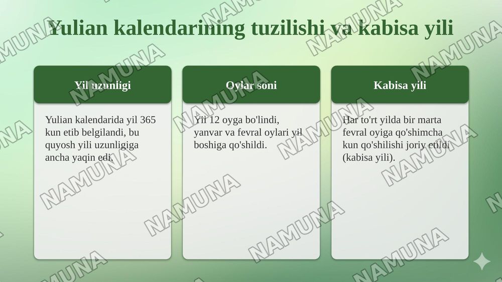 Rim kalendari — taqdimot, 8-slayd