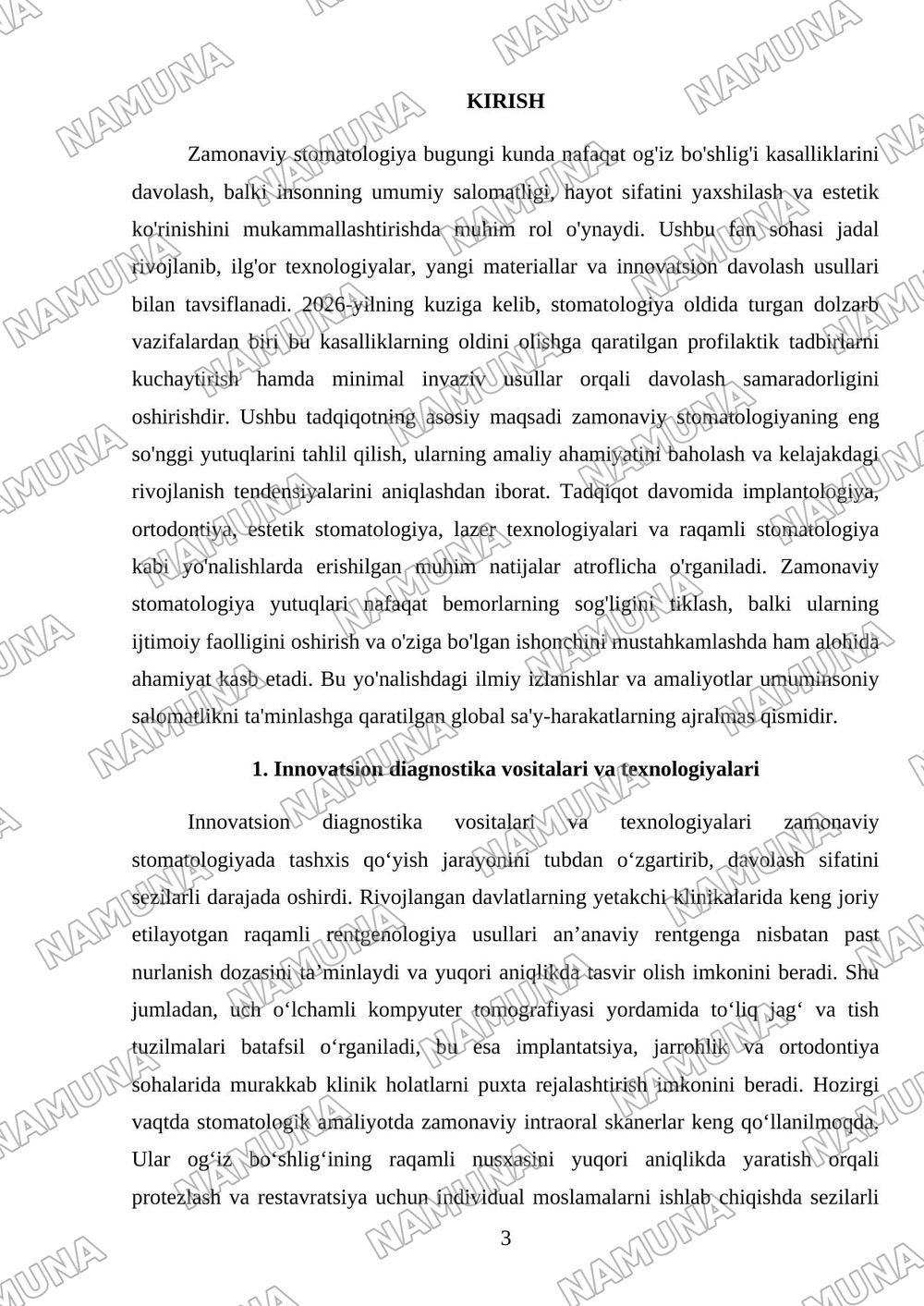Zamonaviy stomatologiya yutuqlari — mustaqil ish, 3-varaq