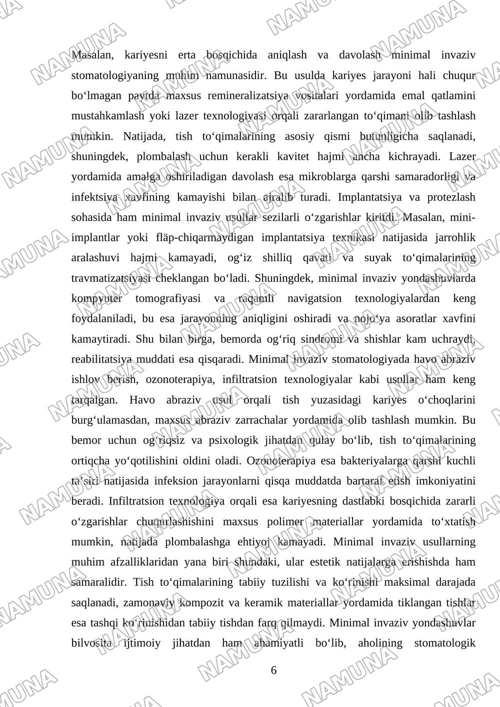Zamonaviy stomatologiya yutuqlari — mustaqil ish, 6-varaq