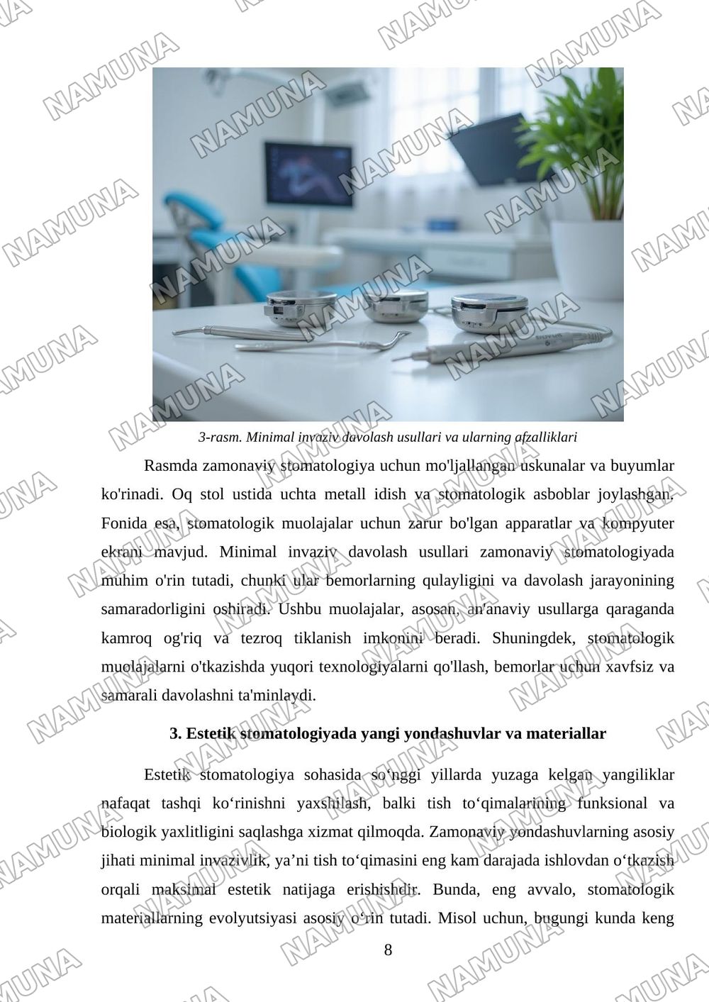 Zamonaviy stomatologiya yutuqlari — mustaqil ish, 8-varaq