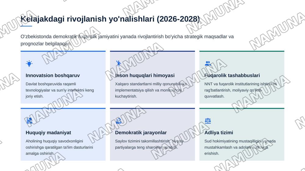 O'zbekistonda demokratik fuqarolik jamiyati asoslarining shakllanishi va amalga oshirilgan siyosiy islohotlar — zamonaviy taqdimot, 8-slayd