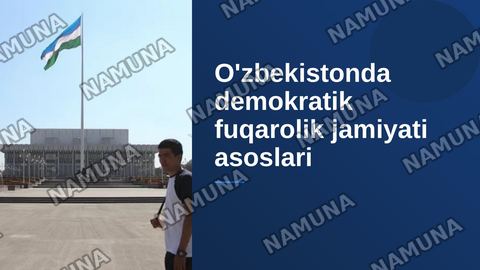 O'zbekistonda demokratik fuqarolik jamiyati asoslarining shakllanishi va amalga oshirilgan siyosiy islohotlar — zamonaviy taqdimot