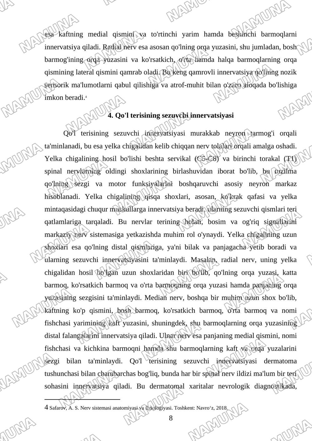 Yelka chigalining hosil boʻlishi va uning qisqa shoxlari. Yelka chigali uzun shoxlari.Qoʻl terisining innervatsiyasi — mustaqil ish, 8-varaq