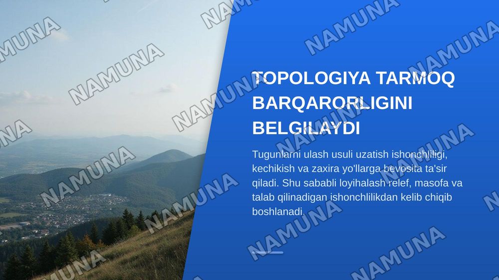 Radiorele tarmoqlarining topologiyalari. Zanjir, halqa va daraxt tuzilmalari, tarmoqni loyihalash bosqichlari. — zamonaviy taqdimot, 3-slayd