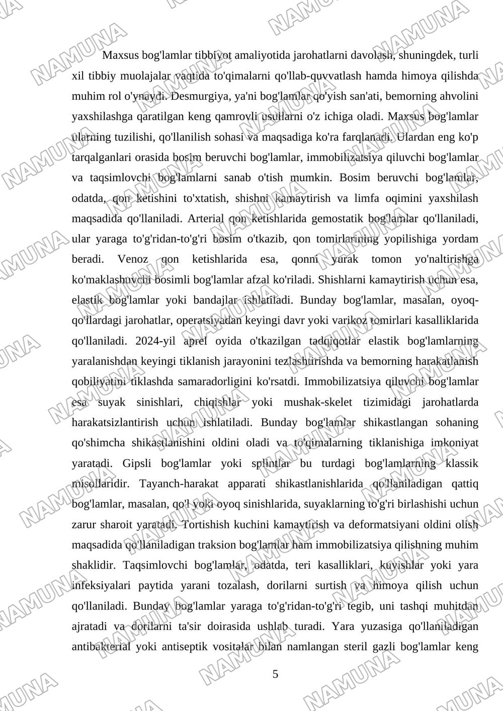 Desmurgiya turlari — referat, 5-varaq