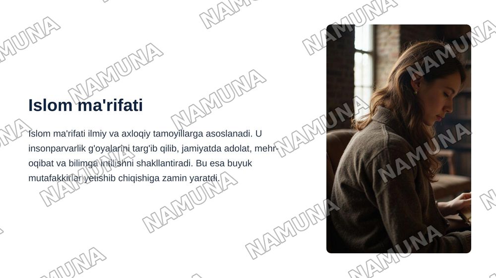 Islom qadriyatlari va ma'rifatining hozirgi davridagi ahamiyati — zamonaviy taqdimot, 3-slayd