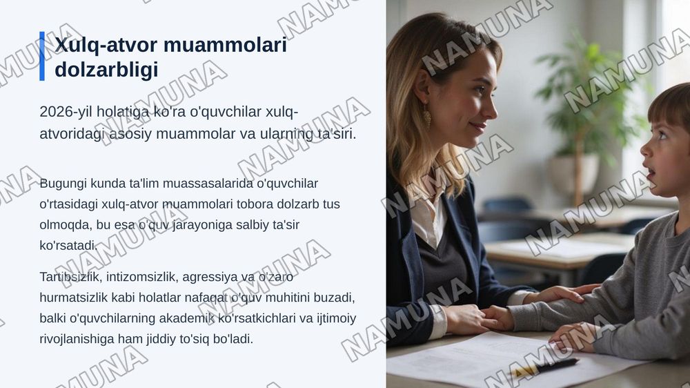 O’quvchilar xulq atvorini tasniflash va proaktiv va reaktiv xulq boshqaruv — zamonaviy taqdimot, 3-slayd