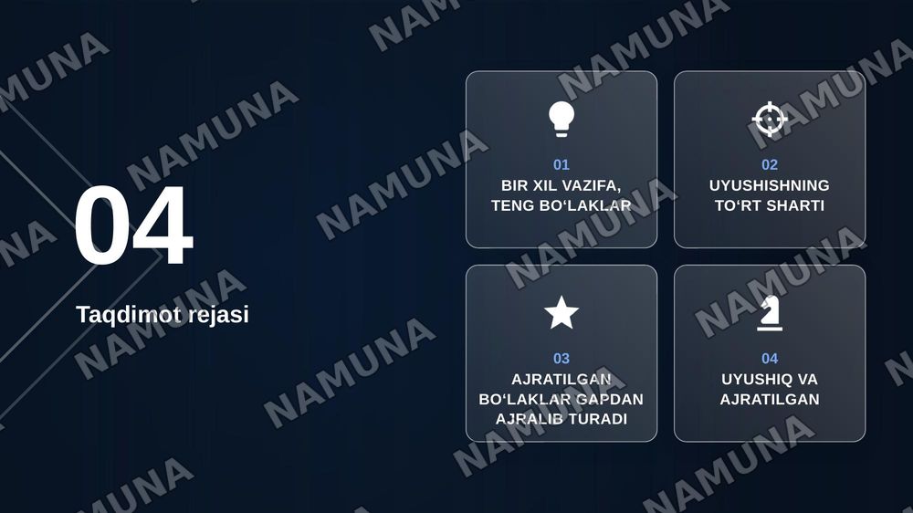 Uyushiq bo'laklar va Ajratilgan bo'laklar — zamonaviy taqdimot, 2-slayd