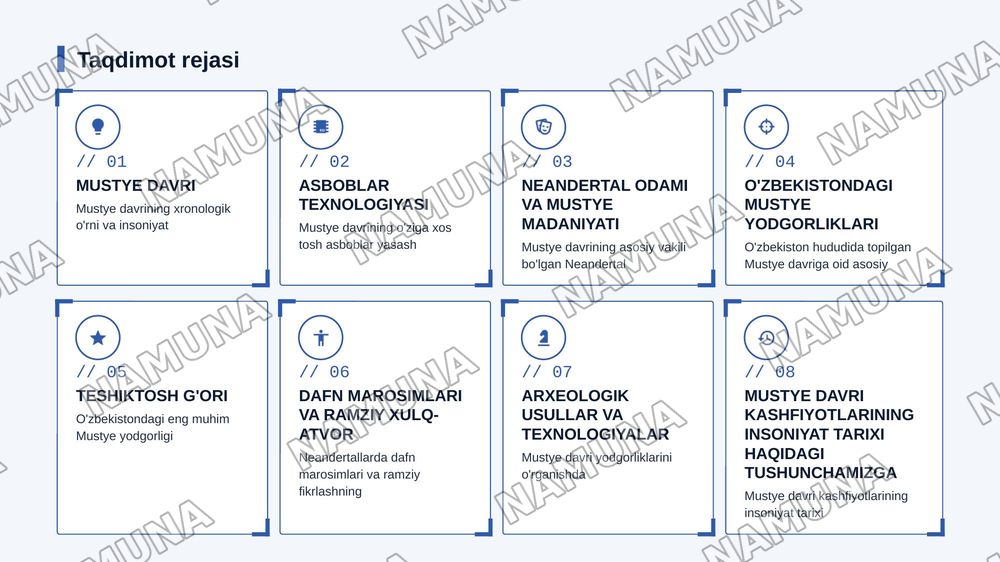 Mustye davri arxeologik yodgorliklari — zamonaviy taqdimot, 2-slayd