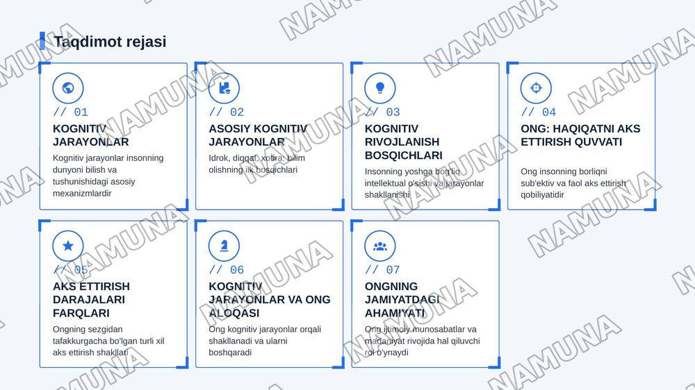Kognitiv jarayonlar shakllanishi.Ong insonda aks ettirish darajalari — zamonaviy taqdimot, 2-slayd