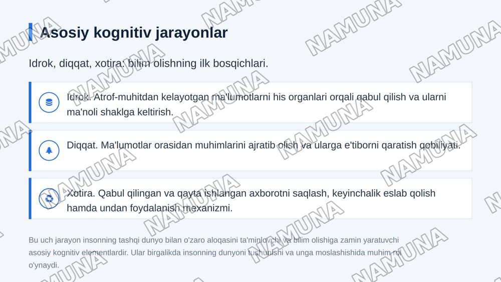 Kognitiv jarayonlar shakllanishi.Ong insonda aks ettirish darajalari — zamonaviy taqdimot, 4-slayd