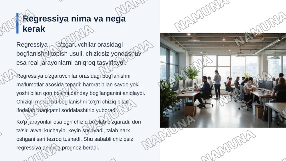 Chiziqsiz regretsiya — zamonaviy taqdimot, 3-slayd
