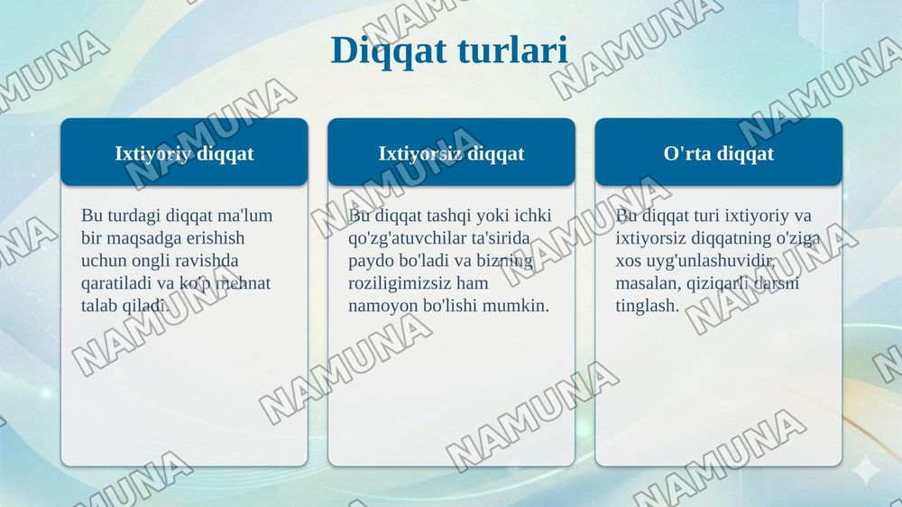 Diqqat — taqdimot, 5-slayd