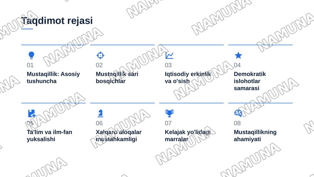 Mustaqillik bizga nima berdi mavzusida — zamonaviy taqdimot, 2-slayd