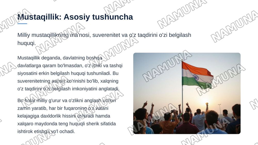 Mustaqillik bizga nima berdi mavzusida — zamonaviy taqdimot, 3-slayd