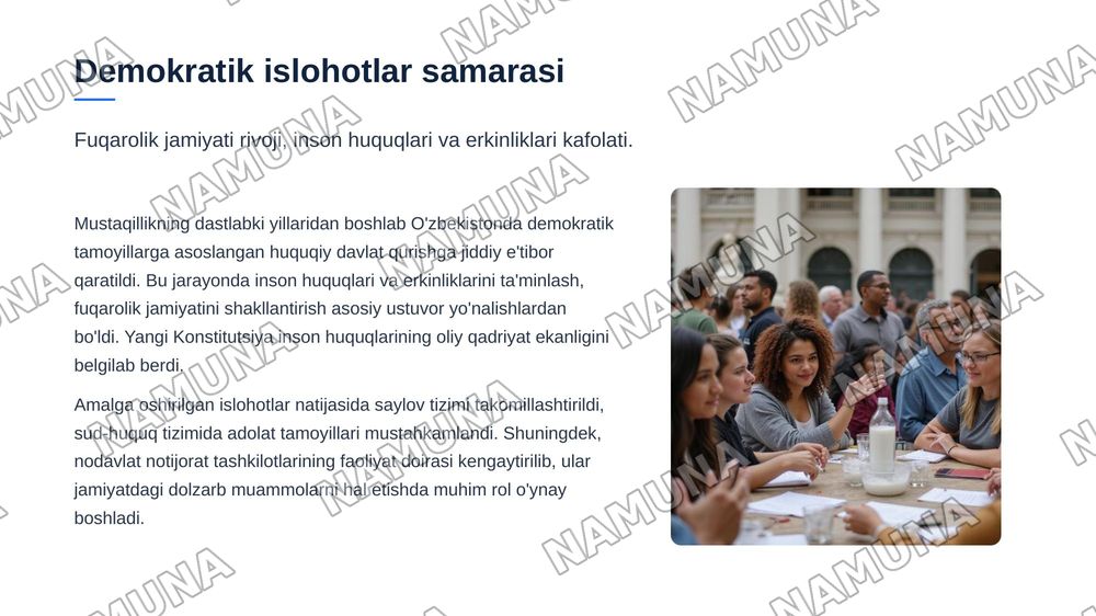 Mustaqillik bizga nima berdi mavzusida — zamonaviy taqdimot, 6-slayd