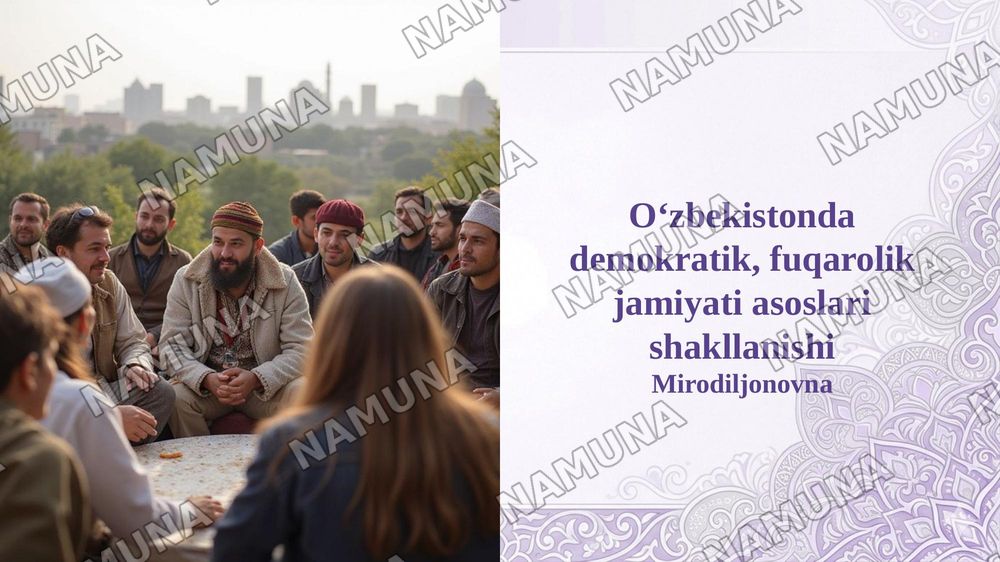 O‘zbekistonda demokratik, fuqarolik jamiyati asoslari shakllanishi — taqdimot, 1-slayd