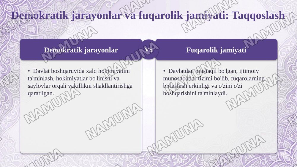 O‘zbekistonda demokratik, fuqarolik jamiyati asoslari shakllanishi — taqdimot, 8-slayd