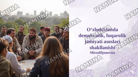 O‘zbekistonda demokratik, fuqarolik jamiyati asoslari shakllanishi — taqdimot