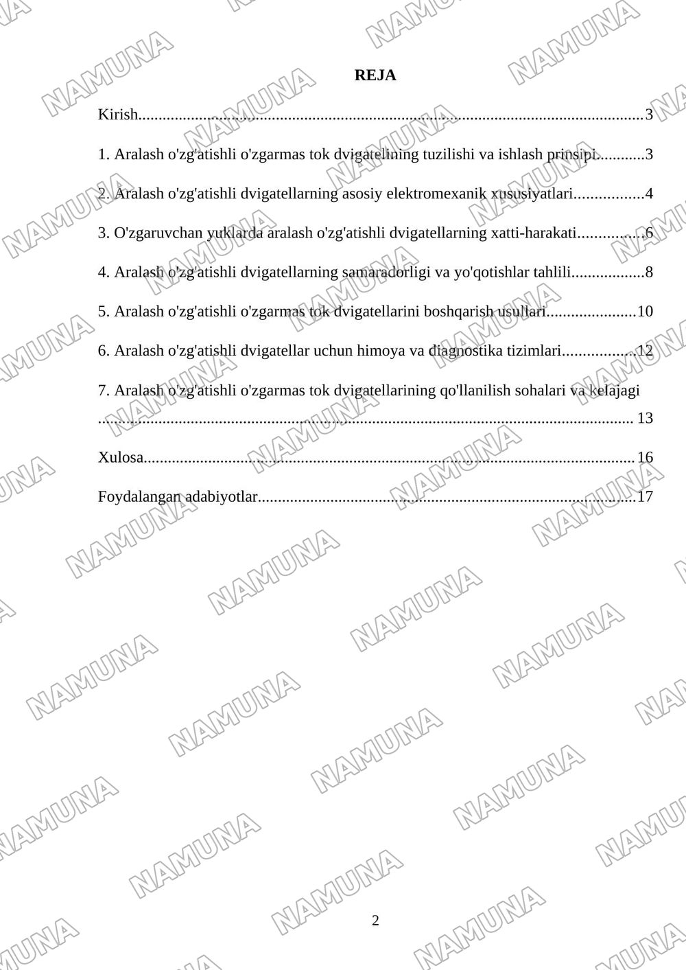 Aralash o'zg'atishli o'zgarmas tok dvigatellarning elektromexanik xususiyatlari — mustaqil ish, 2-varaq